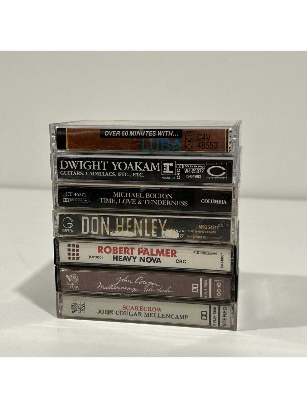 VINTAGE 7 CASSETTE TAPE LOT Dwight Yoakam Michael Bolton Mixed Genre 80s/90s